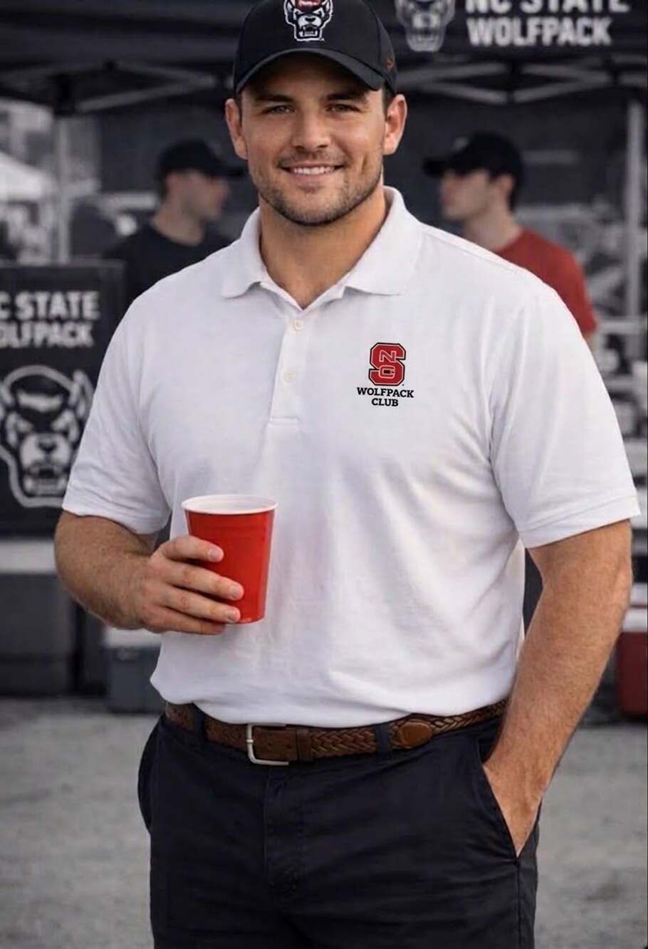 Peter Millar NC State Wolfpack Club White Polo Shirt, Size XXL